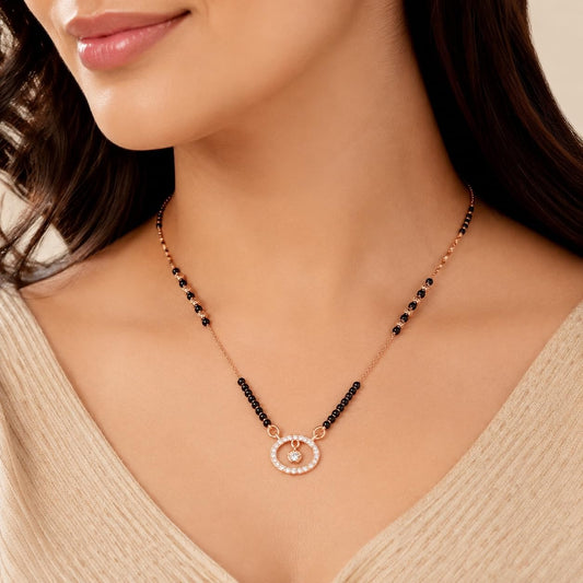 Rose Gold Diamond Circle Mangalsutra