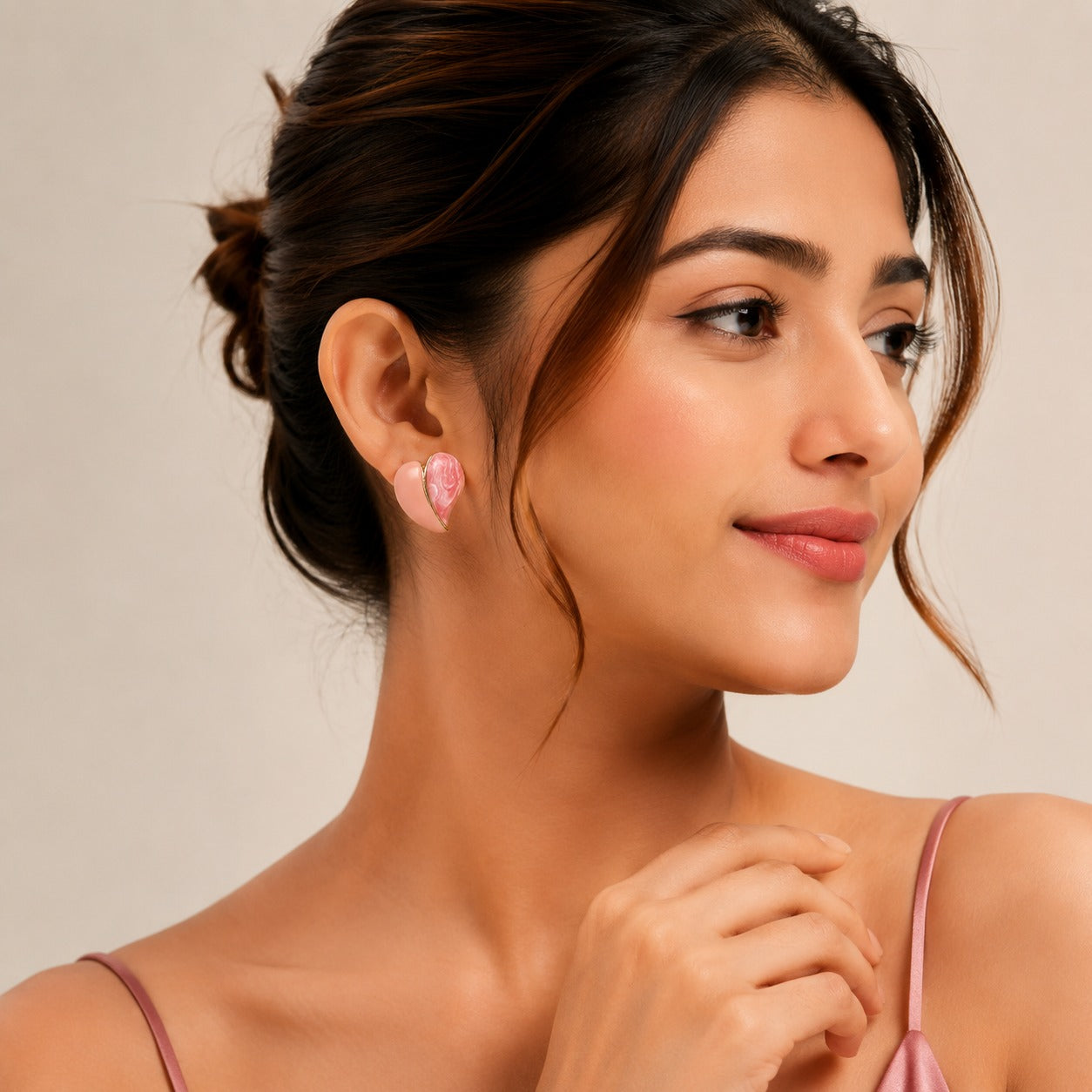 Pink Marble Glow Earrings