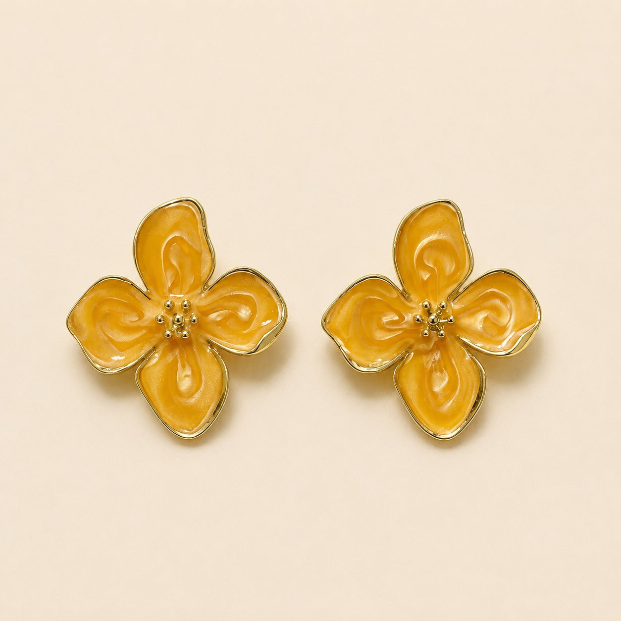 Blooming Gold Flower Earrings