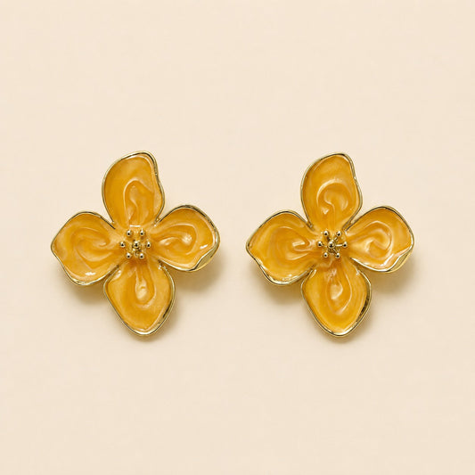 Blooming Gold Flower Earrings