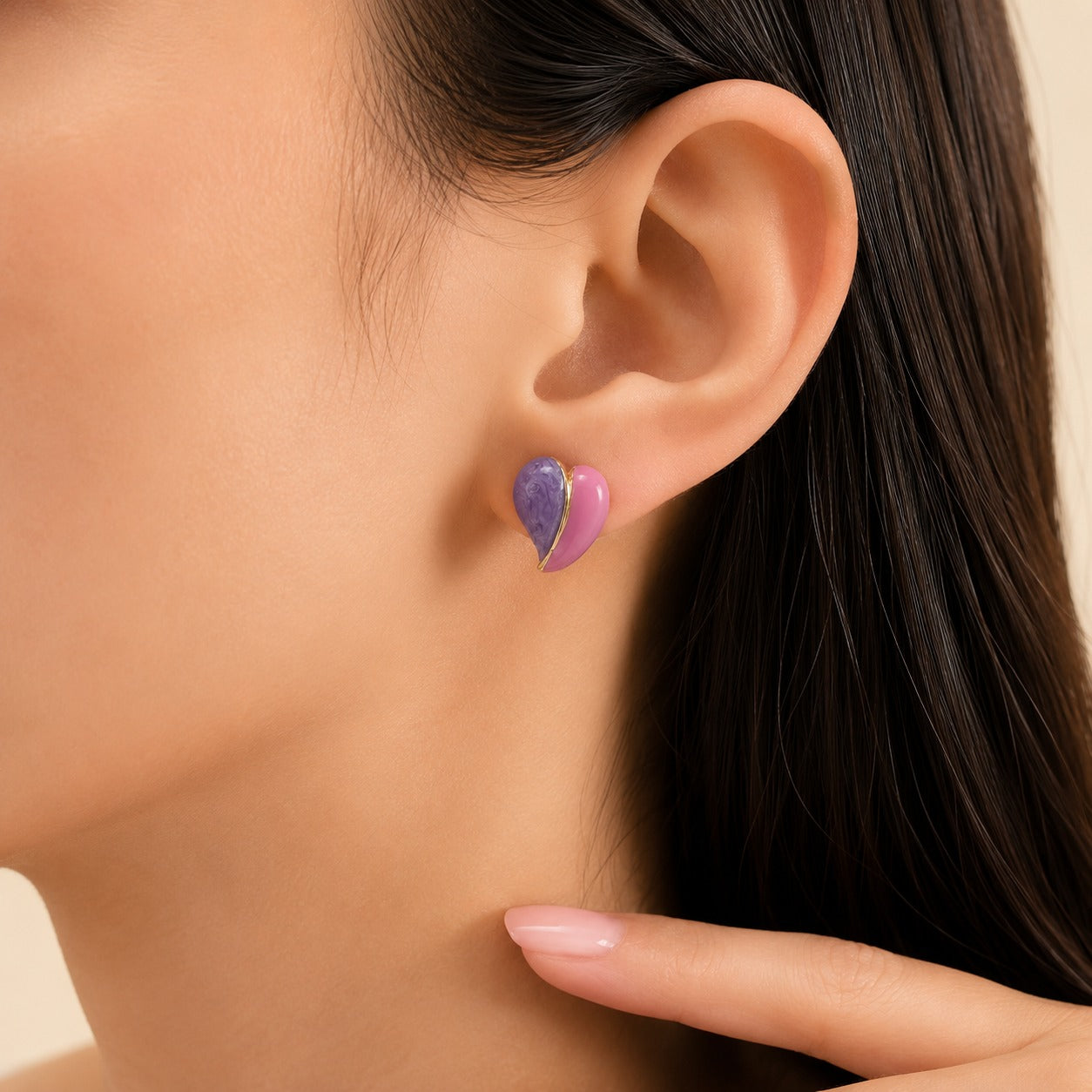 Lavender Bloom Enamel Earrings