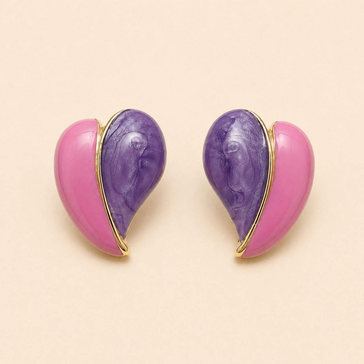Lavender Bloom Enamel Earrings
