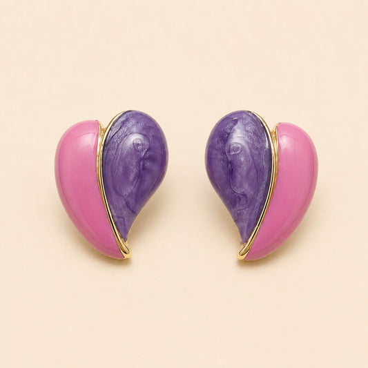 Lavender Bloom Enamel Earrings