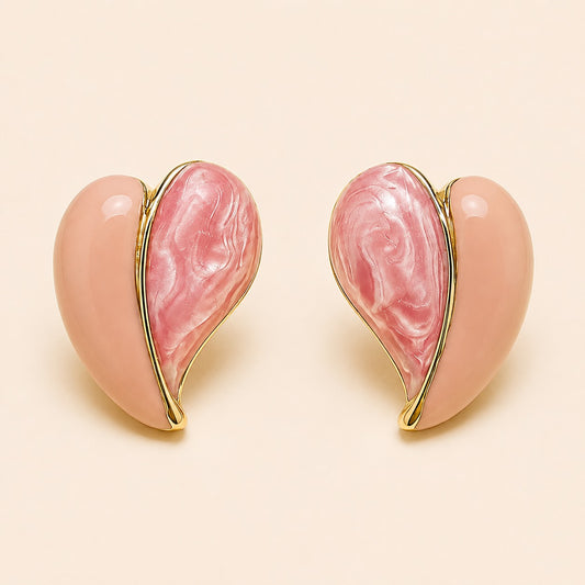Pink Marble Glow Earrings