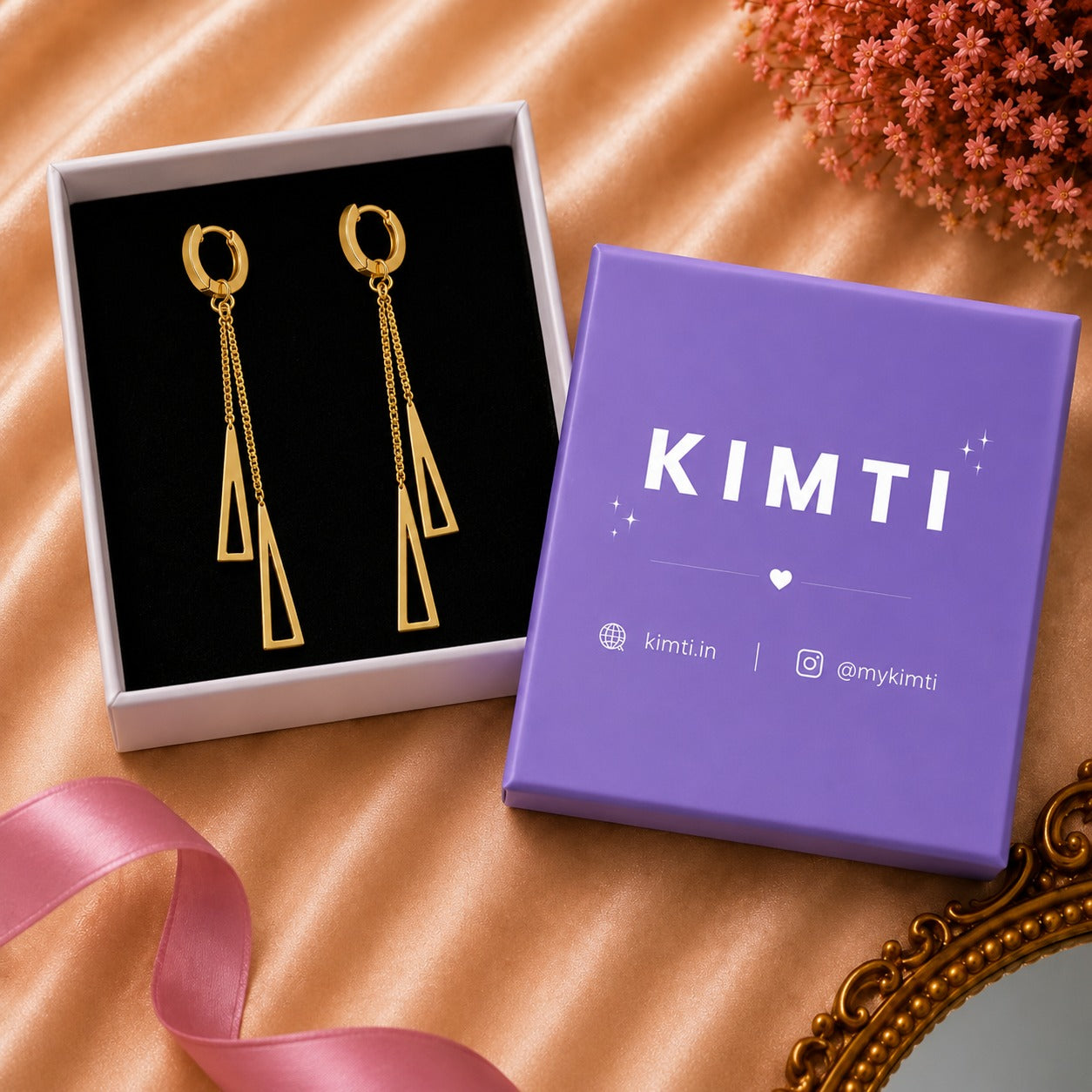 Golden Cascade Drop Earrings