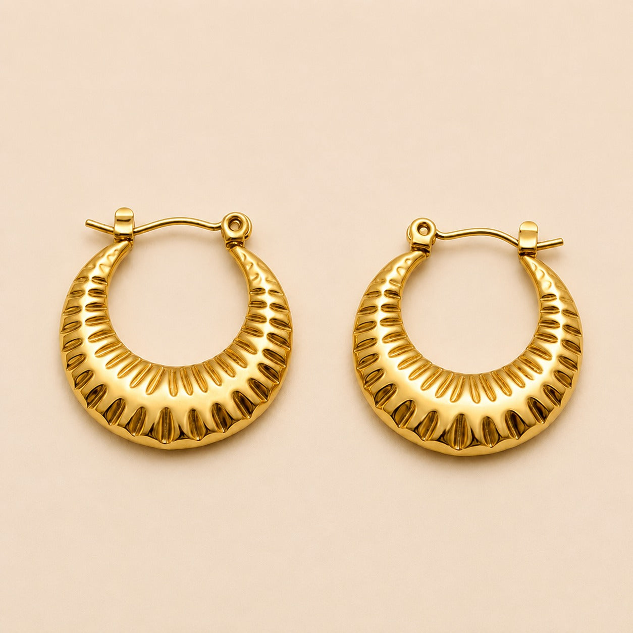 18K Gold Plated Aurora Crescent Hoop Earrings