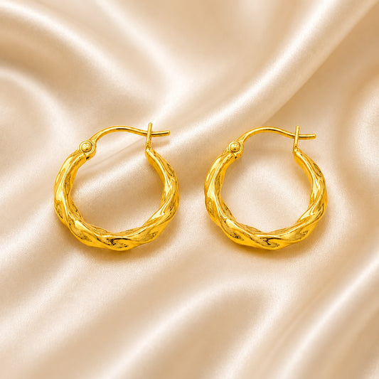 18k Gold Plated Luxe Hoop Anti Tarnish Earring