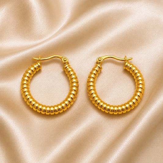18K Gold Plated Hoops Earrings