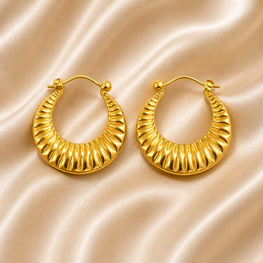 18k Gold Plated Croissant Lola Hoop Earring