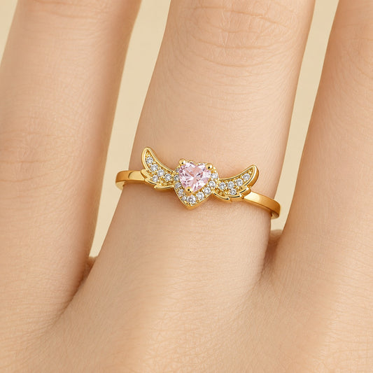 Cupid Wings Heart Ring