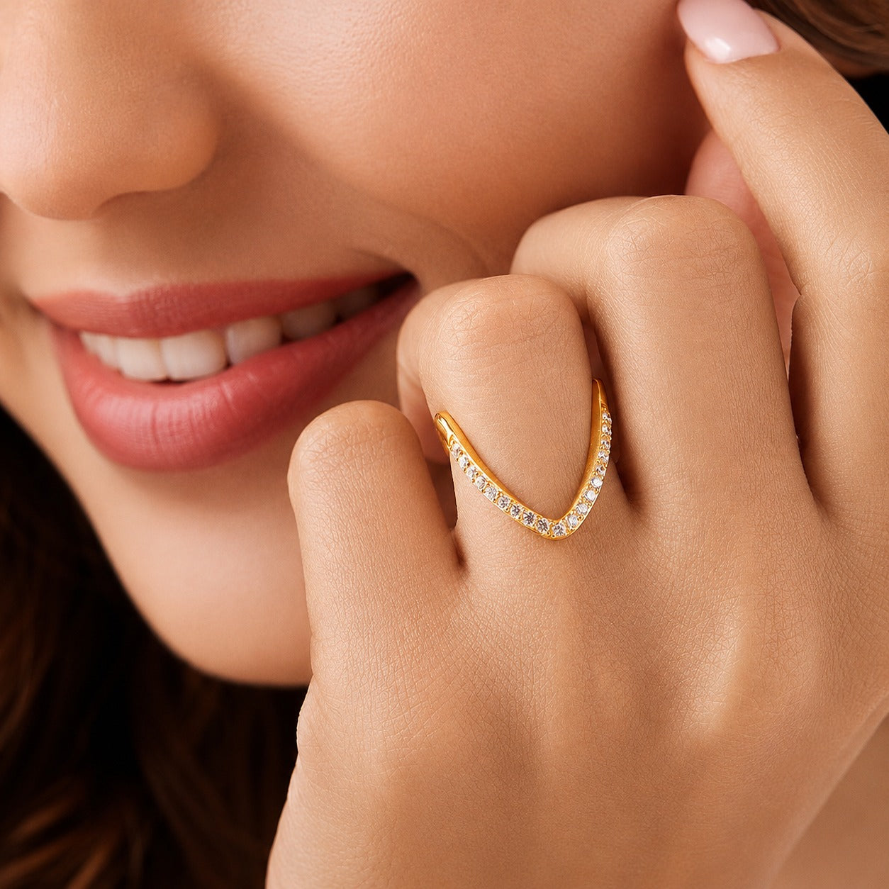 Sparkling Chevron Ring