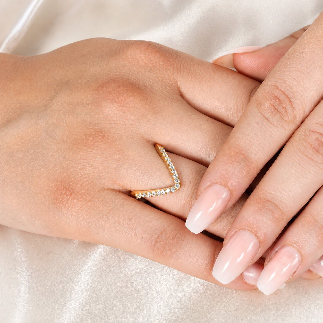 Sparkling Chevron Ring