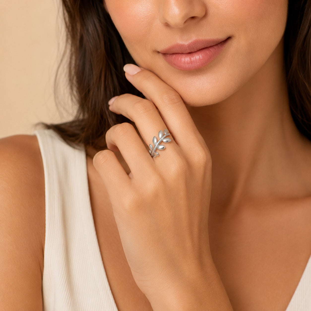 Silver Leaf Vine Ring
