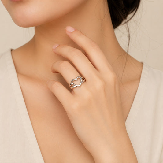 Silver Promise Heart Ring