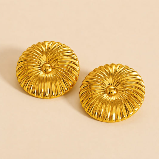 18K Gold  Plated Wavy Shaped Earring