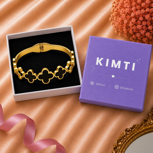 Royal Black Clover Bracelet