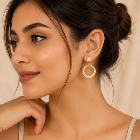 Rose Halo Crystal Earrings