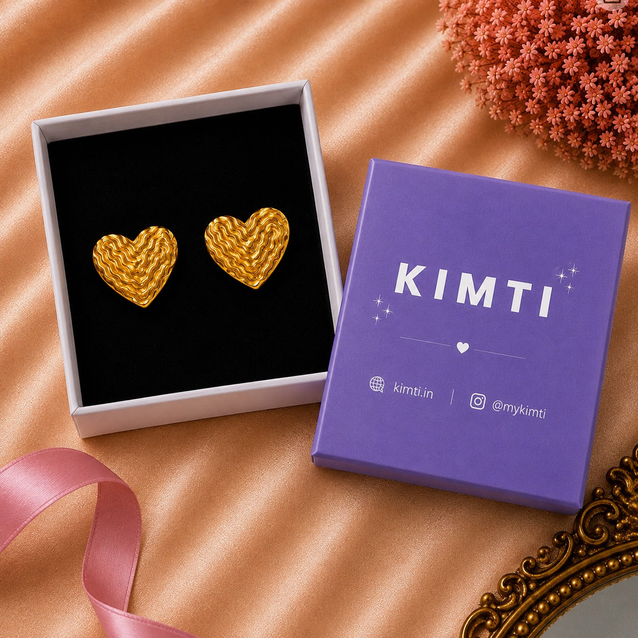 18K Gold Plated Tide Heart Earrings