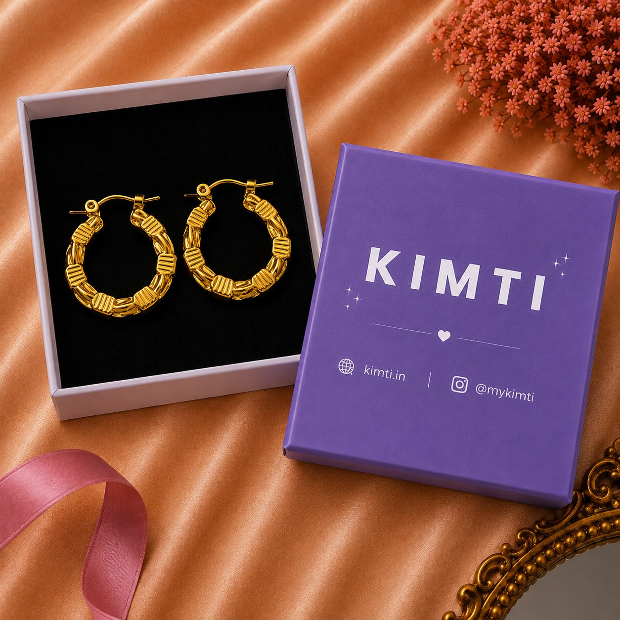 18k Gold Plated Classic Woven Hoop Earrings