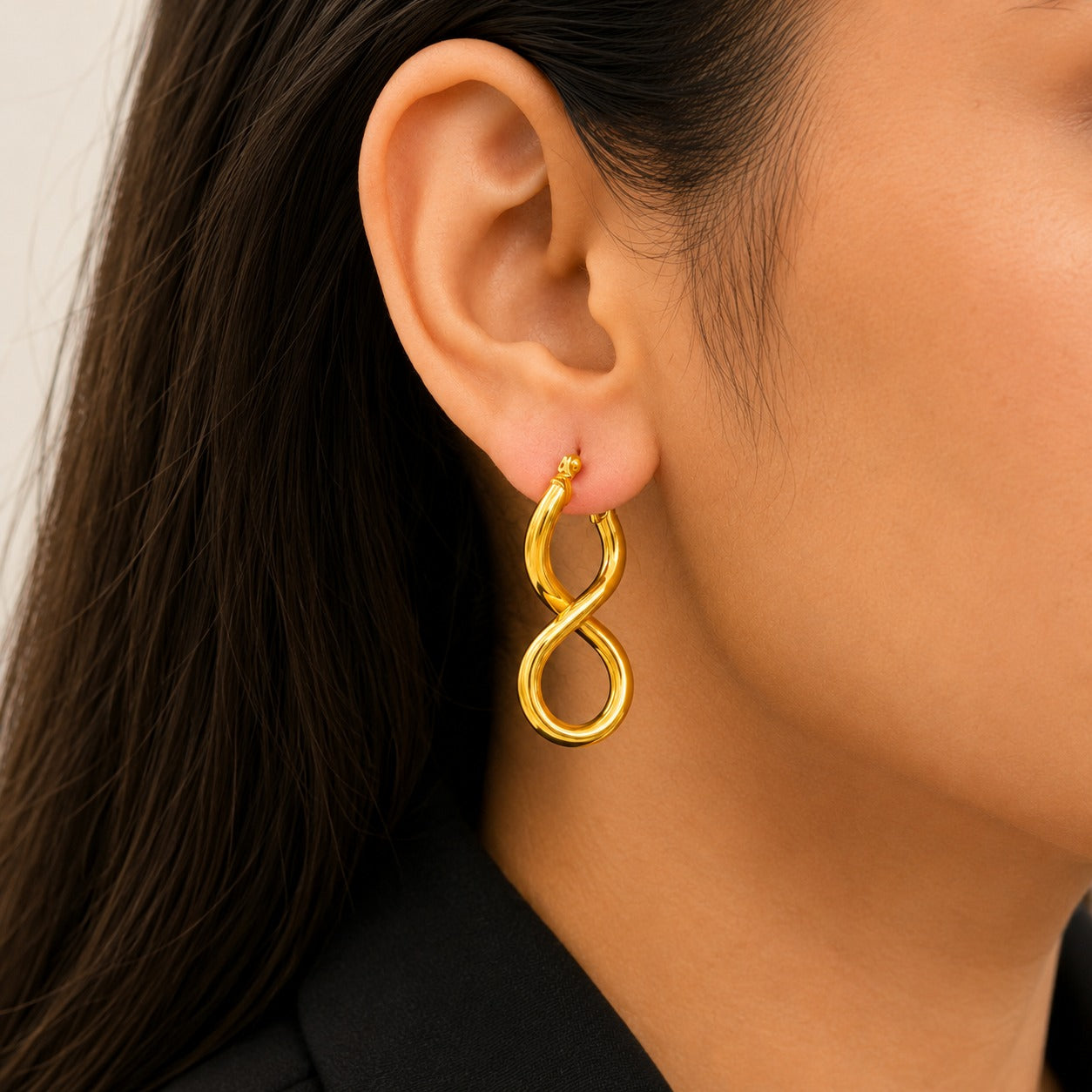 18k Gold Plated  Stylish Twist Design Hoop Earrings