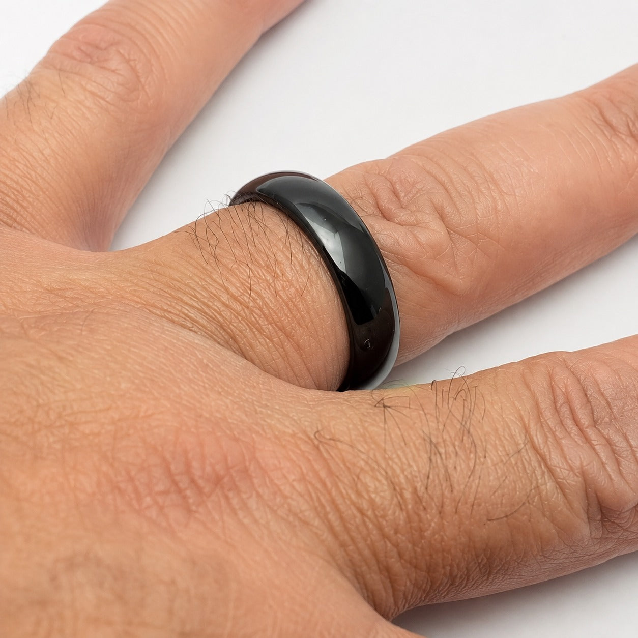 Men - Midnight Black Classic Band Ring