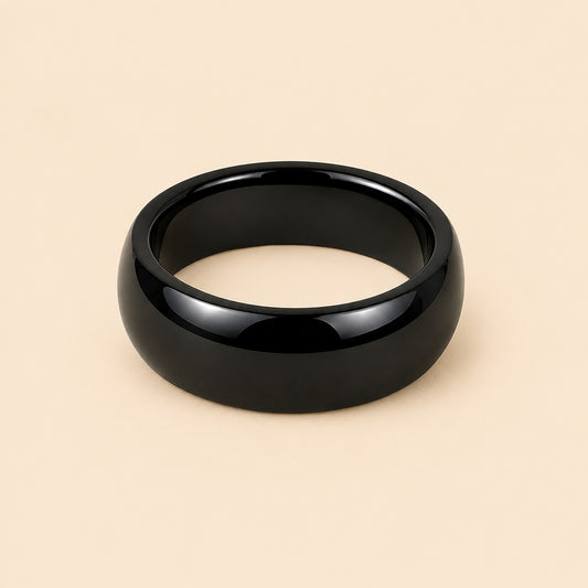 Men - Midnight Black Classic Band Ring