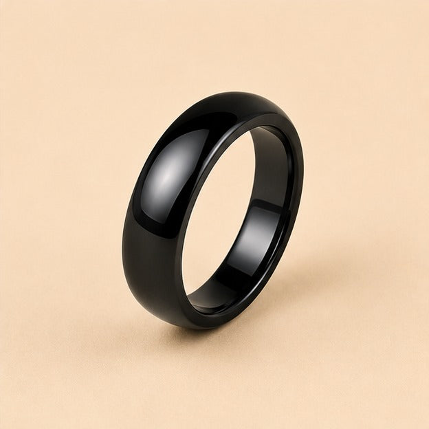 Men - Midnight Black Classic Band Ring