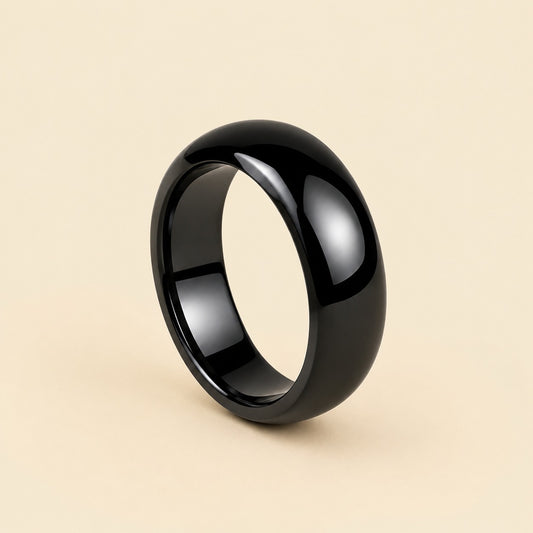 Men - Midnight Black Classic Band Ring