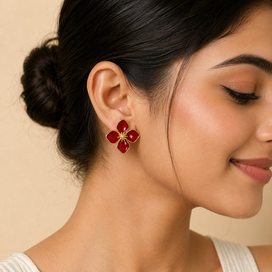Royal Ruby Flora Earring