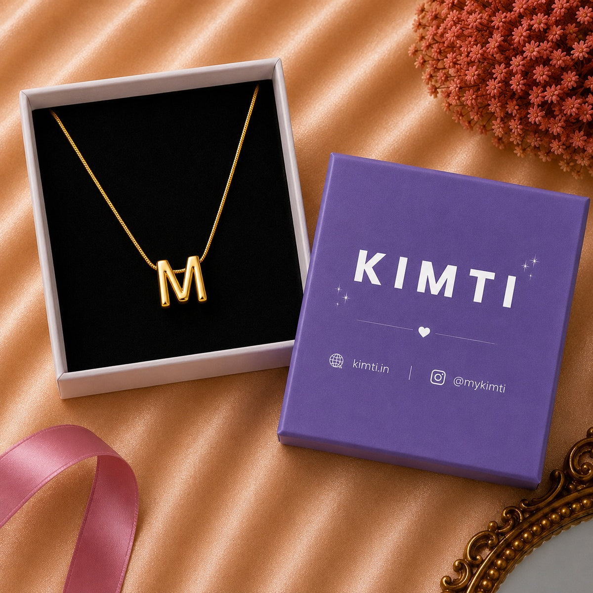 18K Gold Plated Signature M Initial Necklace