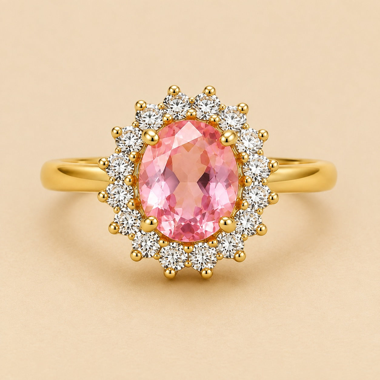 Blush Royale Crystal Halo Ring