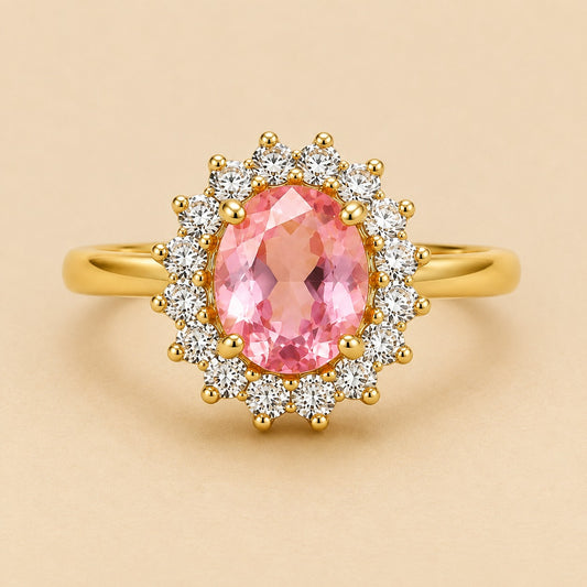 Blush Royale Crystal Halo Ring