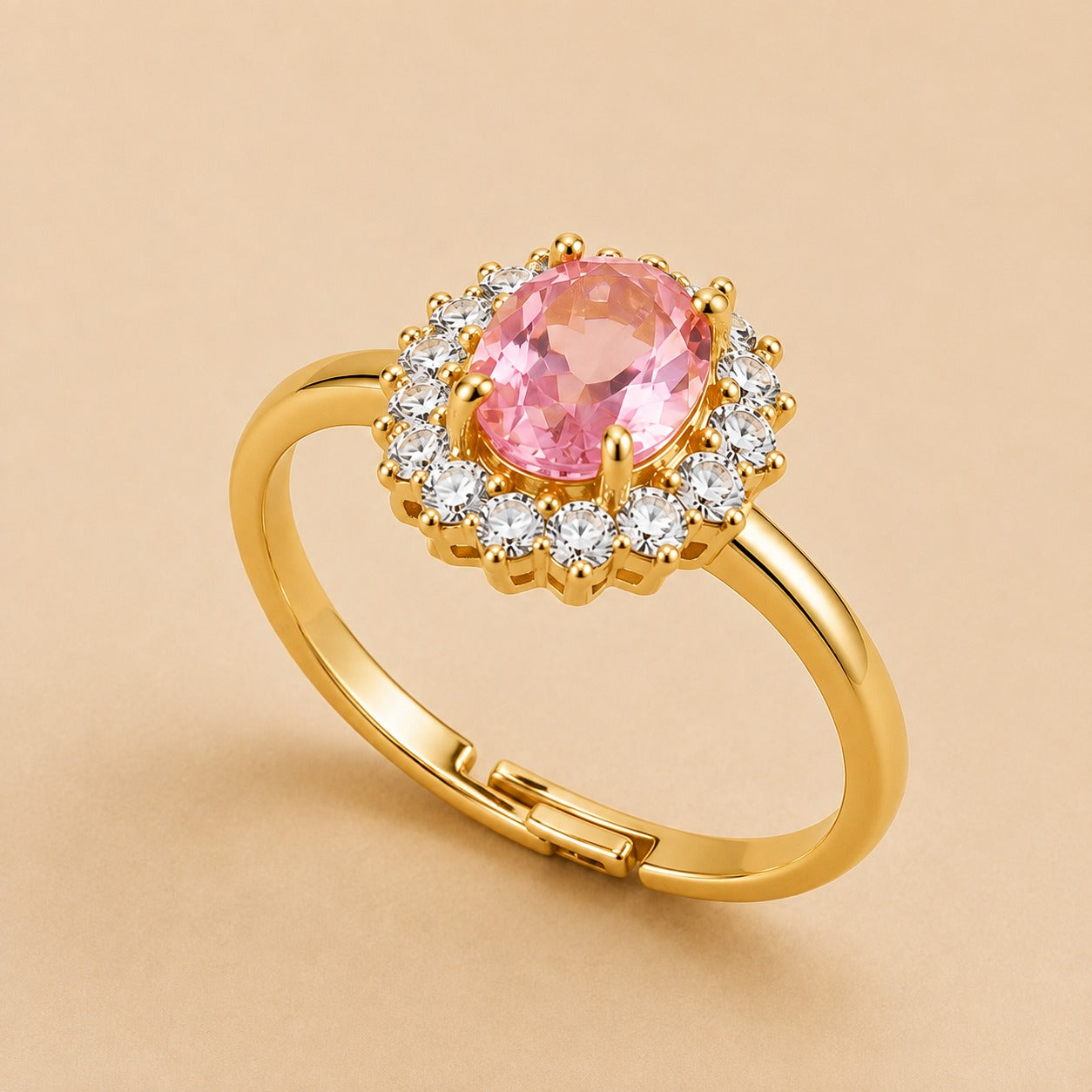 Blush Royale Crystal Halo Ring