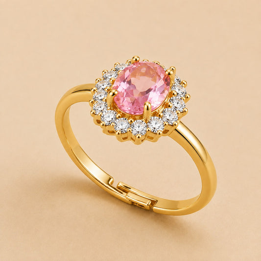 Blush Royale Crystal Halo Ring