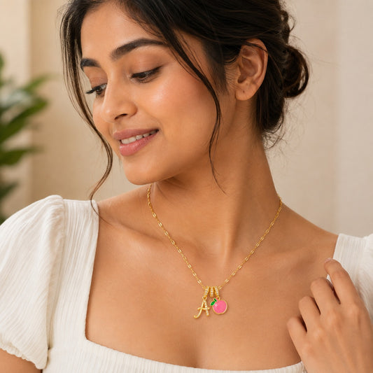 Pink Blossom Drop Necklace