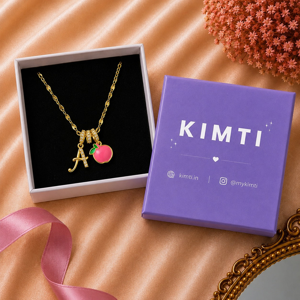 Pink Blossom Drop Necklace