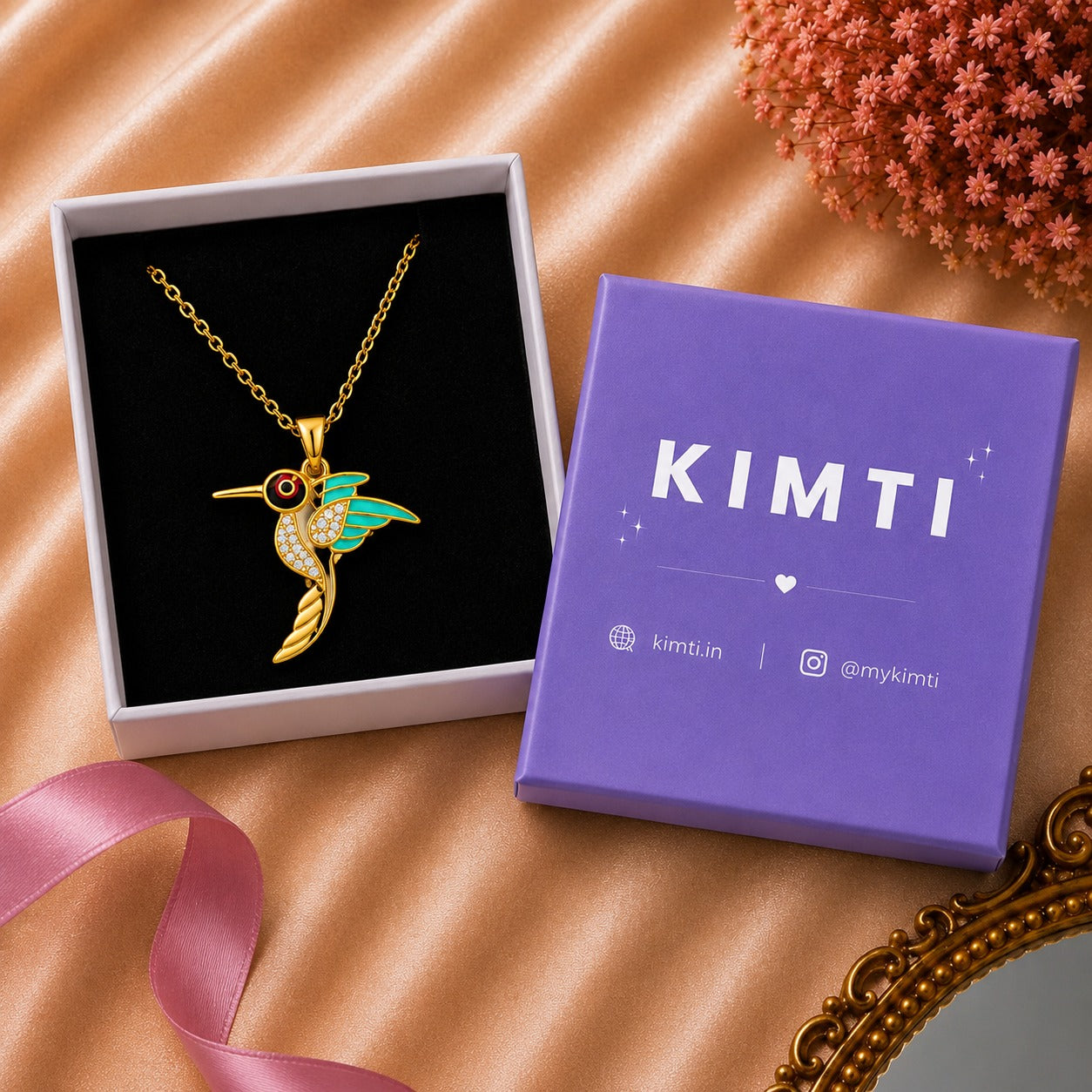 Golden Hummingbird Necklace