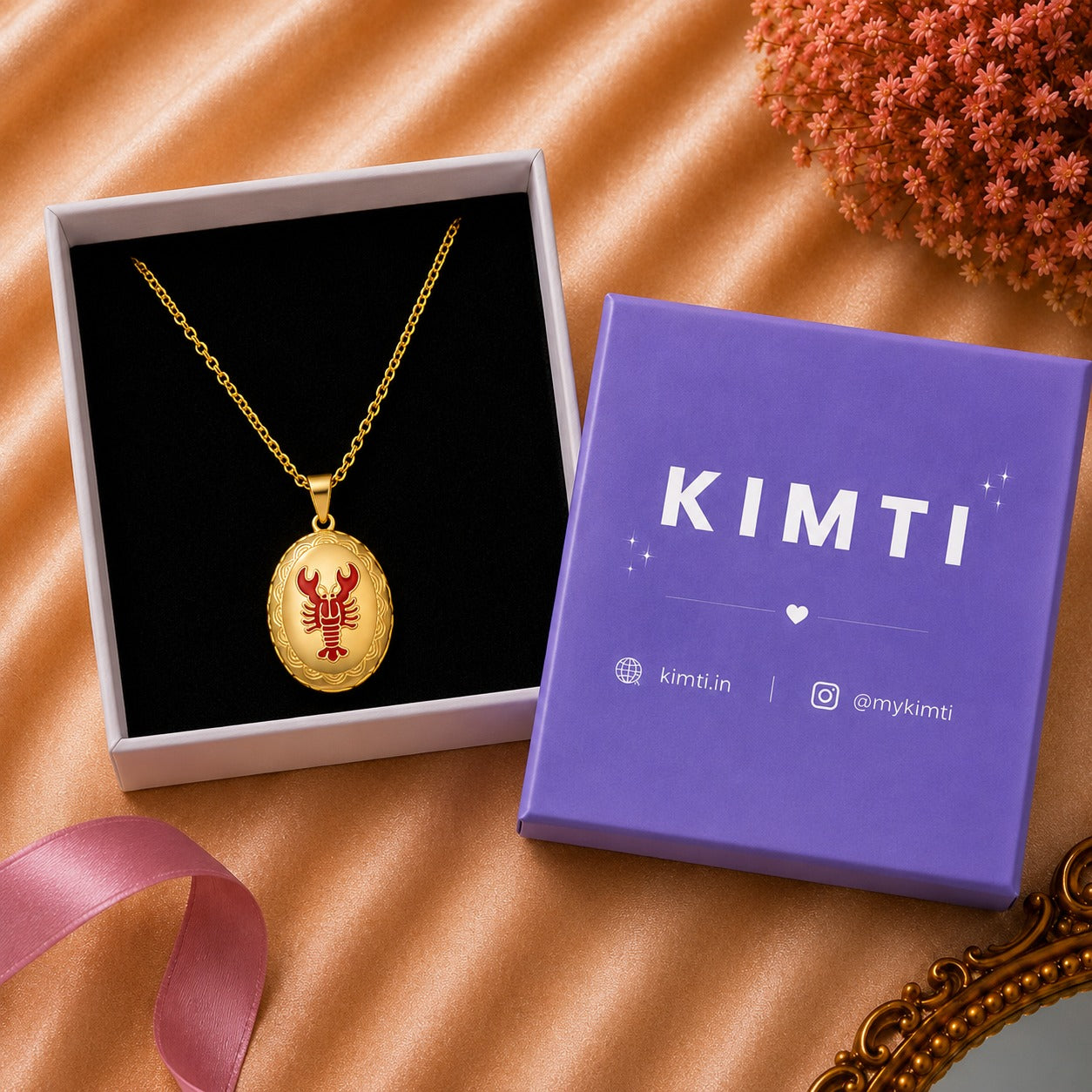 18K Gold Plated Scorpio Zodiac Pendant Necklace