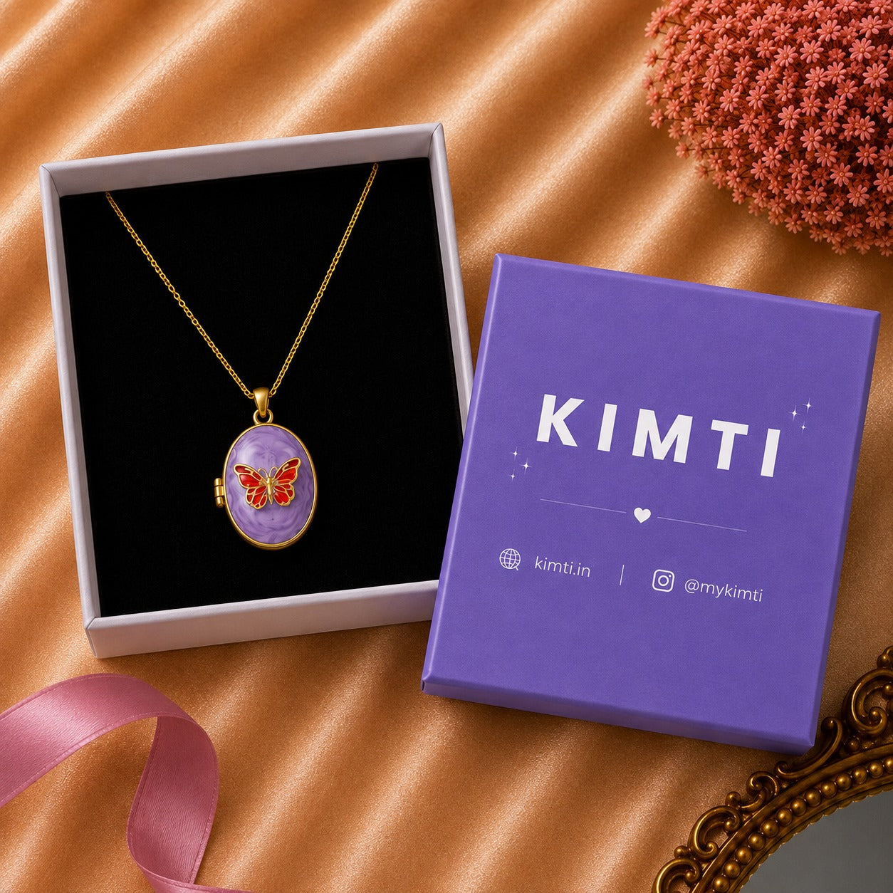 18K Gold Plated Butterfly Dream Locket Necklace