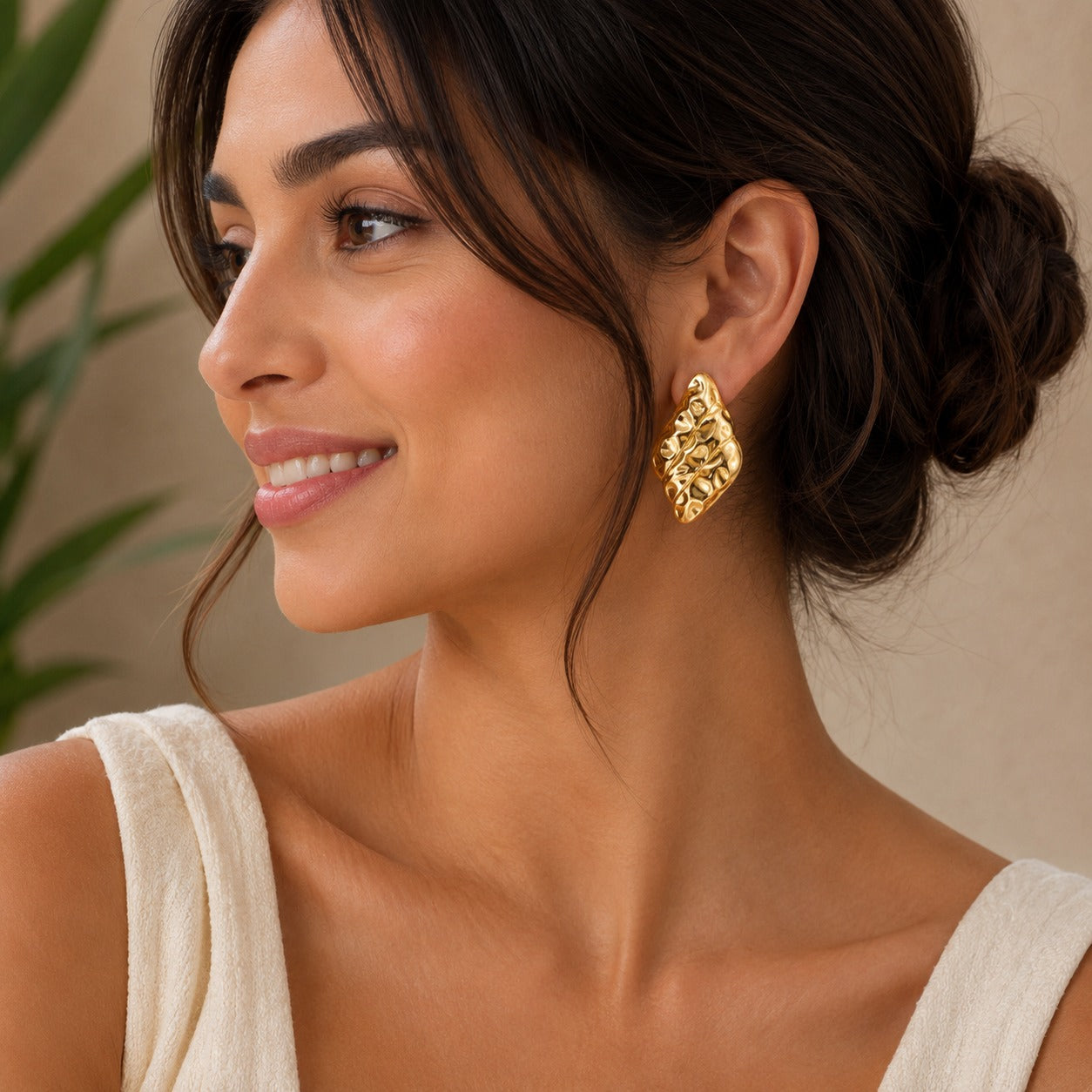 18K Gold Plated Aurelia Sculpted Gold Earrings