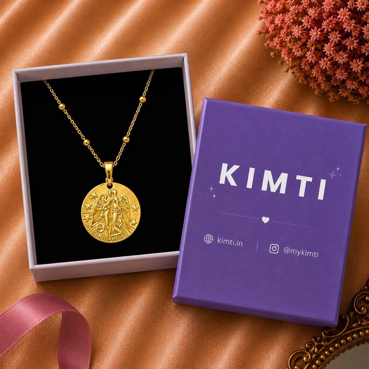 18K Gold Plated Virgo Zodiac Charm Necklace