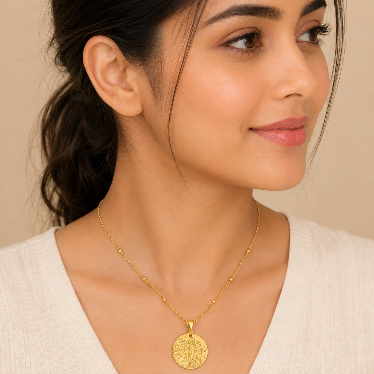 18K Gold Plated Virgo Zodiac Charm Necklace