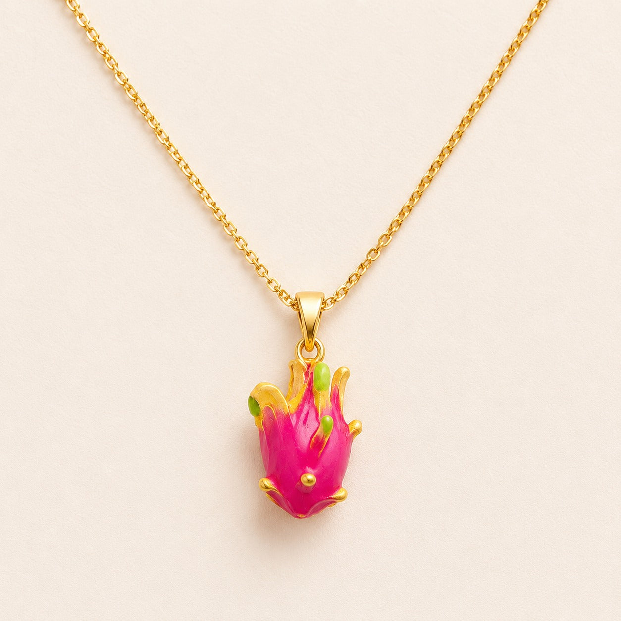 18k Gold Plated Exotica Bloom Charm Necklace