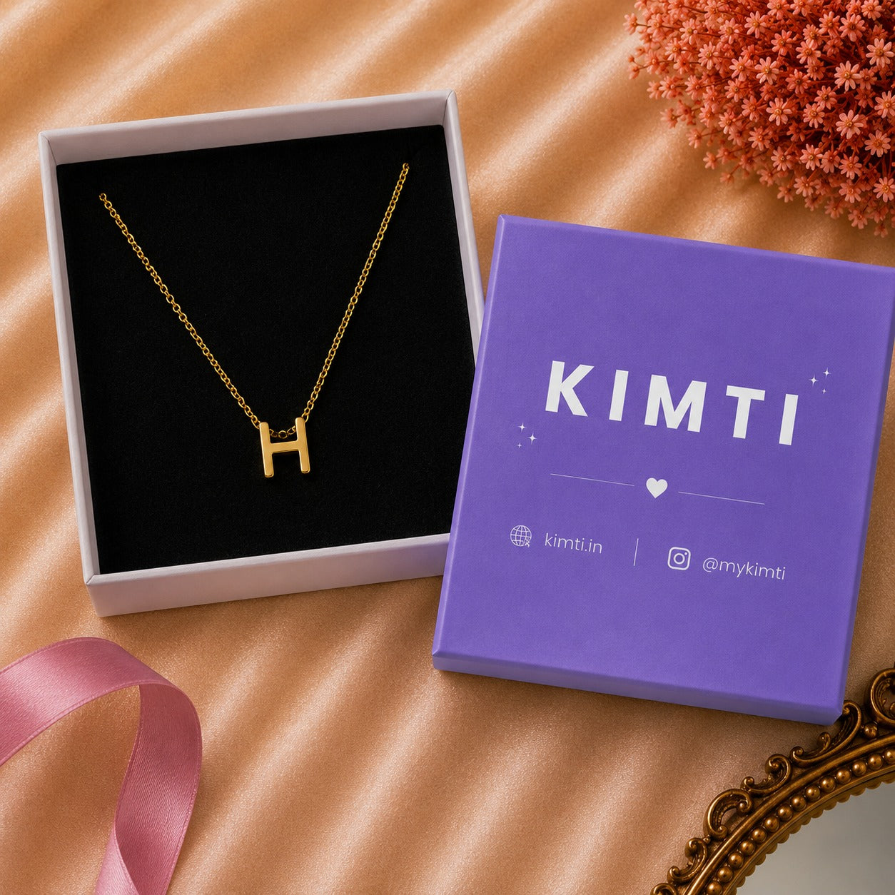 18k Gold Plated Minimal H Necklace