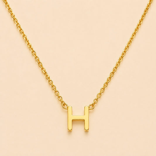 18k Gold Plated Minimal H Necklace