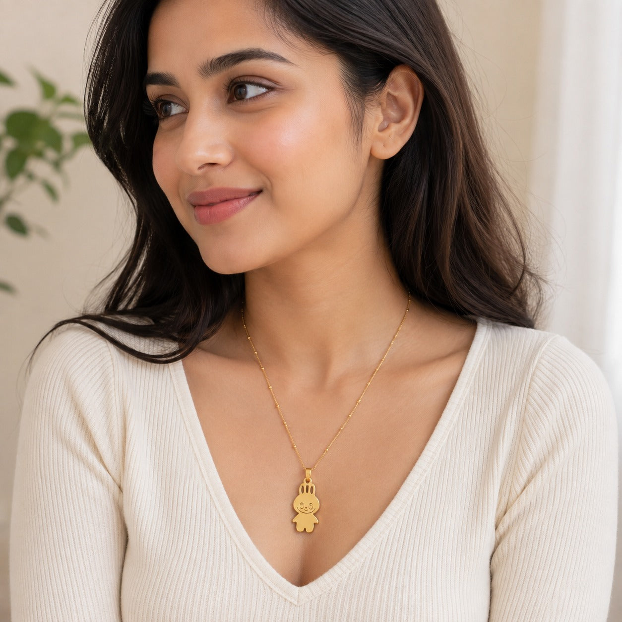 18k Gold Plated Adorable Teddy Charm Necklace