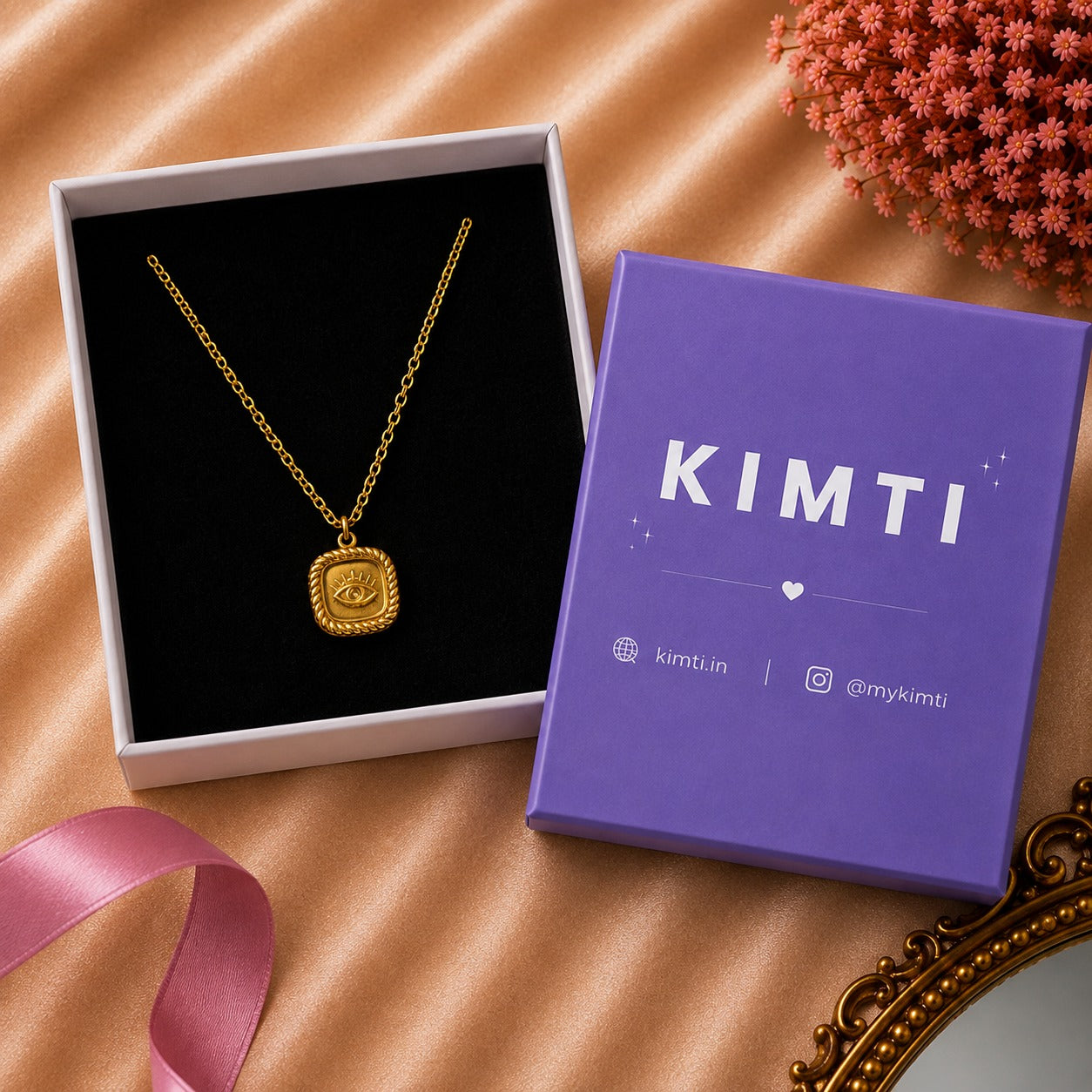 18k Gold Plated Protective Nazar Coin Necklace