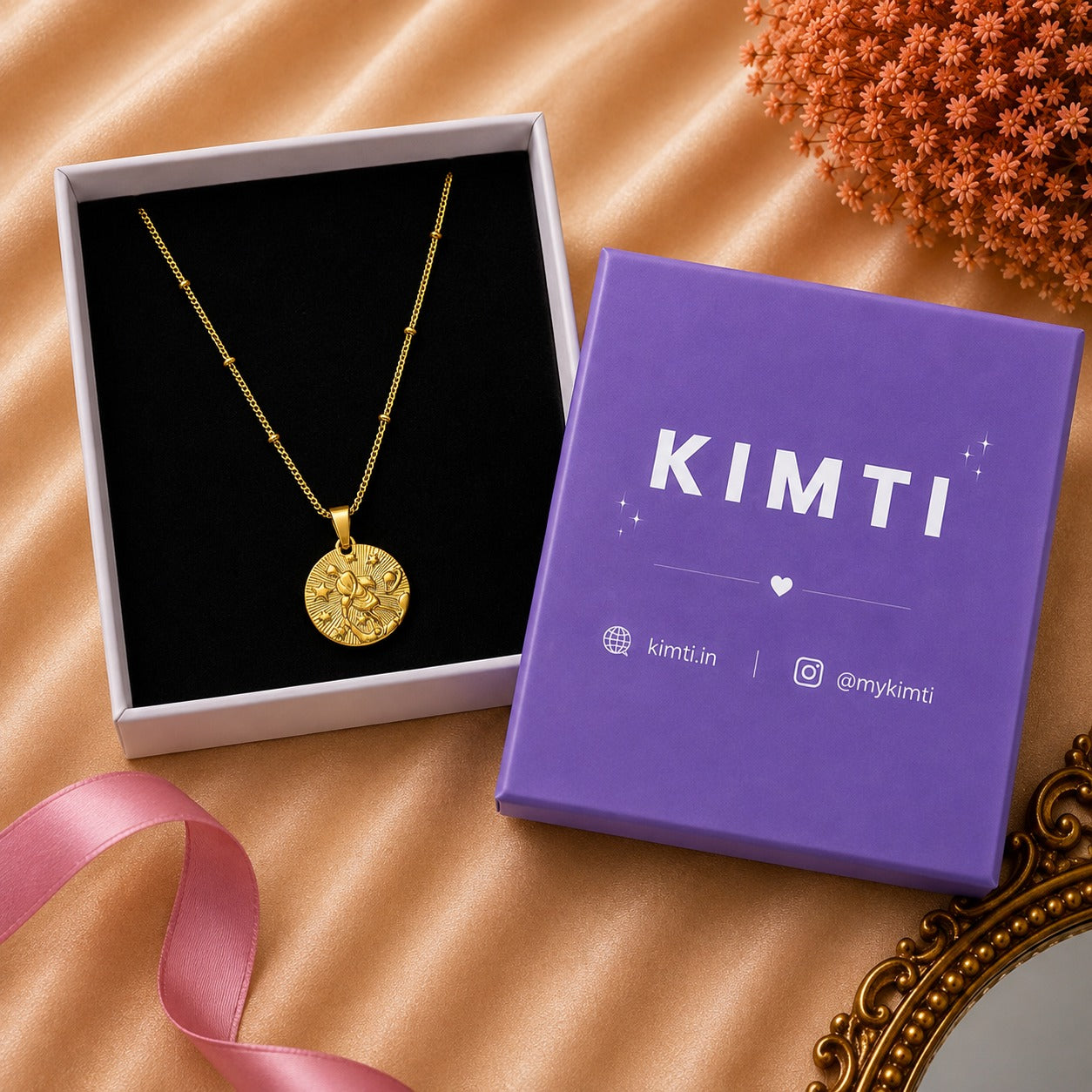 Zodiac Sign Gold Pendant Necklace