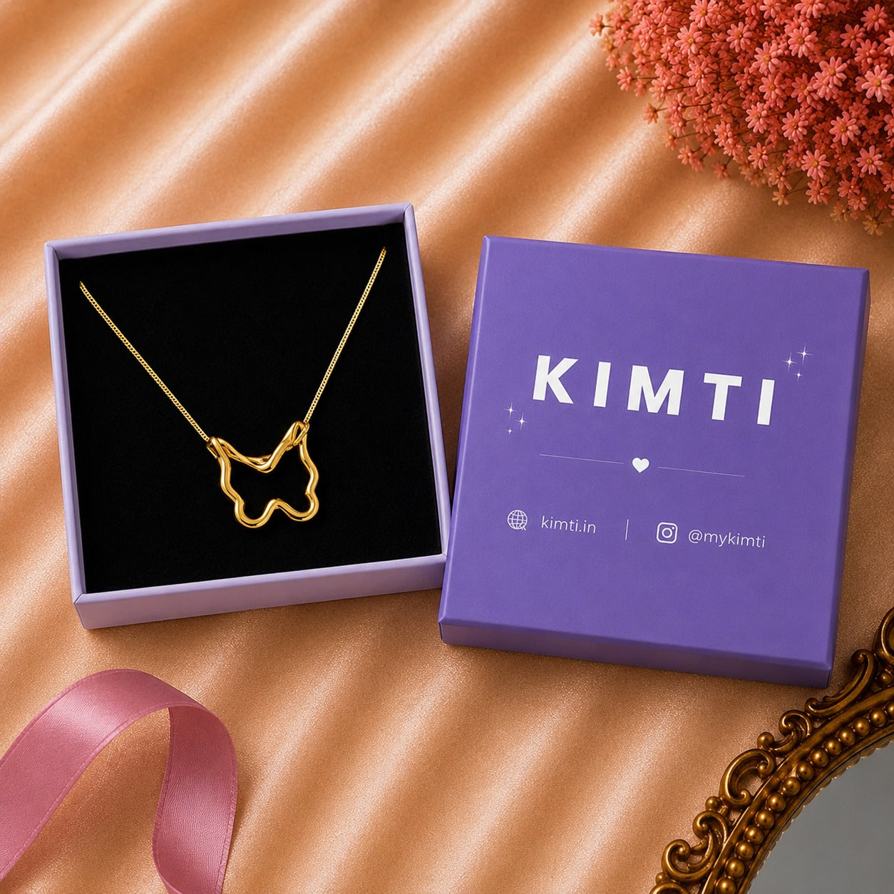 18K Gold Plated Stainless  Butterfly Shape Necklace