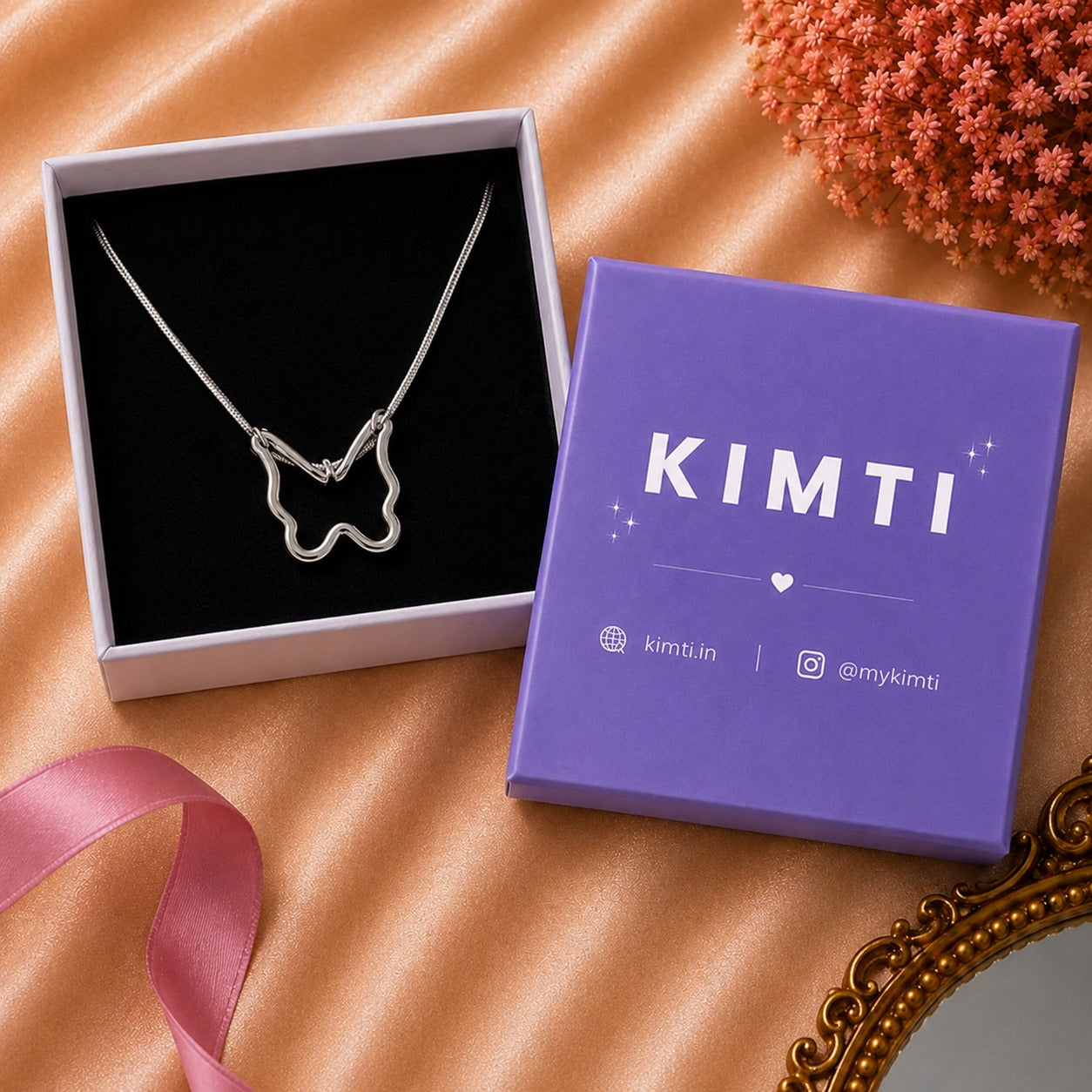 18k Silver Plated Butterfly Necklace
